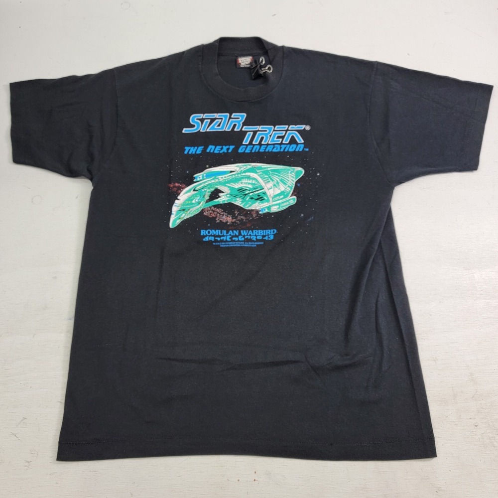 Vintage 1992 Star Trek The Next Generation T-Shirt SS Romulan Warbird Sz XL EUC